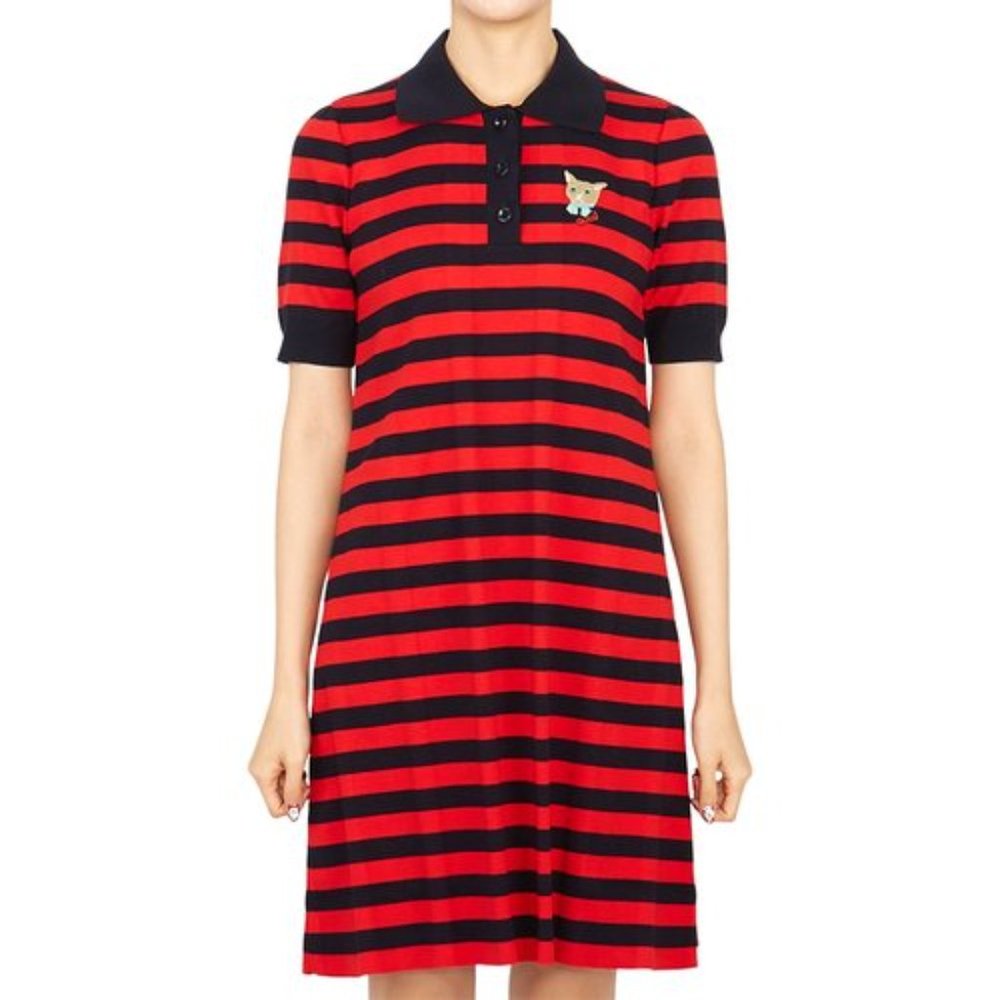 NEW W TAGS Gucci Striped Cotton Knit Polo Dress NEW WITH TAGS XL FITS LIKE A L - Picture 3 of 9